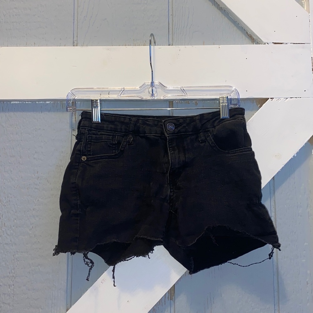 black low-rise shorts